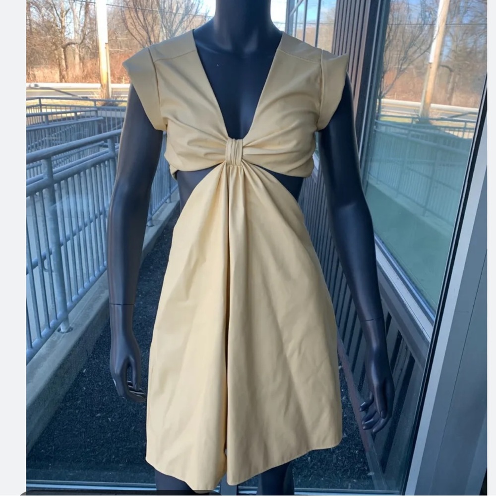 Butter yellow Cut Out Dress